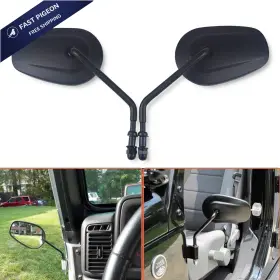 Ydn185-utv Younderm 1 Pair Custom Off-road Adventure Mirror Size 5 Inch 3.25 12.7cm 8.25cm Black