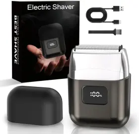 Yoxspd 744110746259 Electric Foil Shavers For Men Mini Razor With 3 Floating Blades Led D