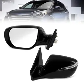 Yunnergo Ne-469827-318642-er Left Driver Side Mirror Assembly Compatible With Santa Black