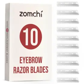 Ebl-10 Zomchi Precision Eyebrow Razor Blades - Set Of 10 Replacement Silver-blades