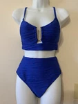 Herseas Women's 2 Piece High Waisted Bikini Set Textured Size Small Nwot. Fixed Price $26.39.