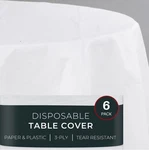 Houzzkingz Usa Paper Tablecloths For Round Tables 82'' 6 Pack White Pape.... Fixed Price $74.92.