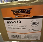 Side View Manuel Mirror Dorman 955-210 Crome New With Box. Fixed Price $29.99.