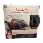 Sunbeam Lofttec Wi-fi Connected Heated Blanket W/ 10 Settings King Gray New. Fixed Price $259.99.