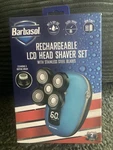 Barbasol Rechargeable Lcd Head Shaver Set With Stainless Steel Blades - Nib. Fixed Price $30.00.