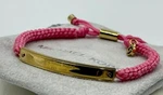 Michael Kors Gold Plated Pink Cord Adjustable Slider Bracelet With Pouch. Fixed Price $54.51.