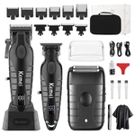 Kemei Professional Hair Clippers For Men, Cordless Barber Set Black. Fixed Price $113.58.