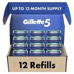 GILLETTE5 Men Razor Blade Refills 12 Count With Lubrastrip Comfortable Shave. Fixed Price $44.90.