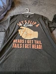 Mens Next Level Xlarge Ss T-shirt Black Flip Coin Heads Get Tail Graphic Tee. Fixed Price $15.00.