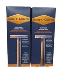 2X! New! King C Gillette Men's Double Edge Safety Razor + 5 Refill Blades. Fixed Price $34.99.
