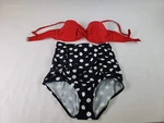 Cocoship Retro Polka Dot Twisted Front High Waisted Bikini Swimsuit Size 8,. Fixed Price $13.22.