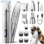 Oneisall 4 1 Dog Grooming Kit With Lcd Display, Hair Trimmer For Paw Nail. Fixed Price $45.88.
