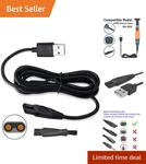 Durable Usb Charger Cable For Kemei KM-1910 Electric Shaver 39.37 In. Fixed Price $11.99.