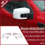 White Rearview Mirror Covers Trim Ford F150 2021+ W/ Turn Signal Light Hole. Fixed Price $37.88.