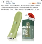 Vikicon Manscape Trimmer For Men - IPX7 Waterproof Ball W/light & Cer.... Fixed Price $17.99.