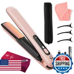 2-IN-1 Cordless Hair Straightener & Curler Includes Carrying Pouch Mini Port. Fixed Price $53.51.