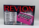 Revlon Perfect Heat Curls-to-go Electric Travel Hairsetter Pink Pouch Clips. Fixed Price $29.99.