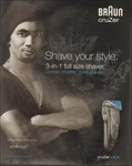 2012 Print Braun Cruzer Retro Shaver Male Model Ronnie Abaldonado 02/07/26. Fixed Price $8.00.