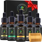 5 Pack Beard Oil Set W/sandalwood, Orange, Vanilla, Cedarwood. Fixed Price $12.42.