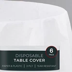 Paper Tablecloths For Round Tables 82'' - 6 Pack White Disposable. Fixed Price $63.28.