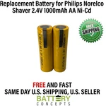Philips Norelco 4625XL Rechargeable Battery 2.4V 1000MAH Aa Nicd Electric Shaver. Fixed Price $14.99.