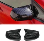 2PCS Ox Horn Side Mirror Cover Exterior Decoration Carbon Fiber Black. Fixed Price $55.35.