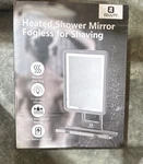 Eeuuty Heated Fogless Led Shower Mirror, Waterproof, Wall Mounted, Black. Fixed Price $26.00.