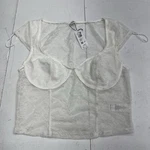 Name Brand H&m White Florence Cap Sleeve Lace Bustier Crop Top Women Defect. Fixed Price $16.00.