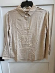 New Astylish Women's Taupe Button Down Neck Roll-up Sleeve Blouse Size Medium. Fixed Price $19.49.