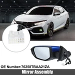 Car 5 Pin Left Driver Side Door Mirror Assembly Blue For Honda Civic 2016-2020. Fixed Price $81.44.