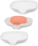 3 Pack Soap Bar Holder, Aimaiaimai Self Draining Dish, Quick White. Fixed Price $17.99.