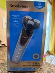 Brookstone Lithium 3 Head Rotary Shaver Mens Facial Razor Blue Usb Rechargeable. Fixed Price $34.00.