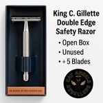 King C. Gillette Men's Double Edge 1 Safety Razor 5 Refill Blades. Fixed Price $17.00.