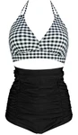Nwt Cocoship Black & White Polka Dot Bikini Women Size 16 Retro Style High Waist. Fixed Price $17.59.
