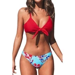 Cupshe Red Tie Front Floral High Waisted Bikini Set Large Nwt. Fixed Price $30.00.