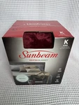 Sunbeam New Heated Blanket Velvet Plush 10 Settings 2 Zones King Garnet Nwt. Fixed Price $150.00.