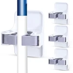 Astimesa 4 Pack Mop And Broom Holder Wall Mount, Self 6 X 8.5 3 Cm, White. Fixed Price $15.94.