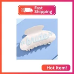 Xo, Fetti Bride Claw Clip - White Marble Acrylic Blue Bow Hair Accessory, Bach. Fixed Price $19.81.