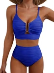 Herseas Womens Sexy Wired Ruched Push Up 2 Piece Medium, Bright Blue. Fixed Price $55.48.