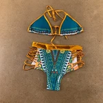 Zando Women's Medium Metallic Tribal Print Cutout Halter Neck 2 Piece Bikini New. Fixed Price $18.89.