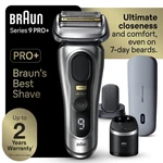 Braun Series 9 Pro+ Men's Face Electric Razor With Shaver Care Cartridge, Silver. Fixed Price $489.99.