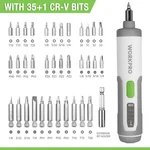 Workpro 4V Electric Screwdriver, Rechargeable Cordless Set W/35 Bits. Fixed Price $22.13.