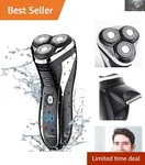 Electric Rotary Razor With 60 Cordless Runtime - Perfect For Facial Grooming. Fixed Price $32.39.