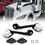 Pair Chrome Hood Mirrors For Kenworth T680 10+ Peterbilt 579 587 W/mounting Kit. Fixed Price $109.99.