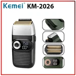 Kemei KM-2026 Gold Titanium Foil Cordless Lcd Screen Barber Electric Shaver. Fixed Price $72.00.