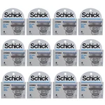 12 Packs Schick Hydro Dry Skin 5 Blades Razor Refills/pack Total 48 Cartridges. Fixed Price $57.99.
