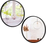Pack Of 2 Black Round Mirror 18" Wall Mounted Circle Vanity Bathroom. Fixed Price $47.58.