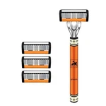 6-LAYER Men Safety Razor Set With Replaceable Stainless Steel Shaving Blades. Fixed Price $21.99.
