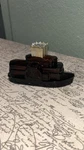 Decorative Brown Glass Steamboat Accent With Cream Crown After Shave. Fixed Price $13.33.