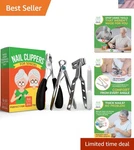 Stainless Steel Nail Clipper Set Seniors - Comfort & Precision Tools. Fixed Price $43.99.
